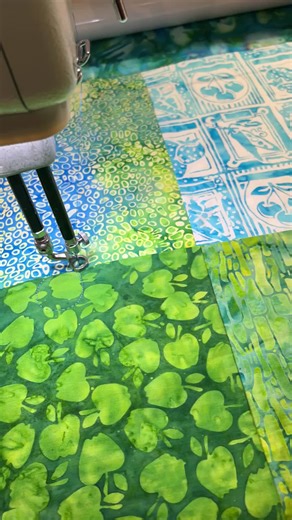 Blue “Layer Cake” quilt (10” squares). #quiltersoftiktok #HQ