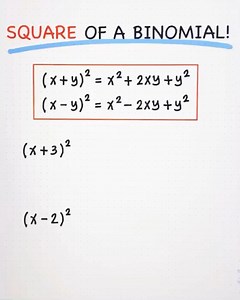 63K views · 815 reactions | Basic Math Review: Square of a Binomial! | Prof D | Facebook