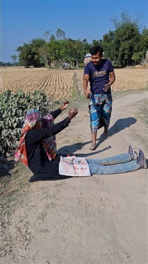 The woman is begging the man.