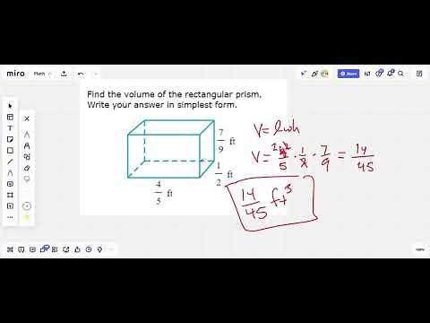 Volume of a rectangular prism with fractional edge lengths