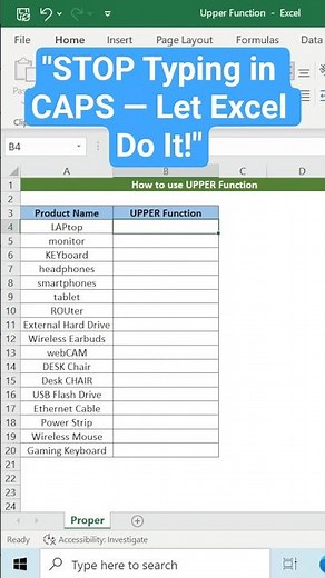 How to use UPPER function in Excel | How to #9