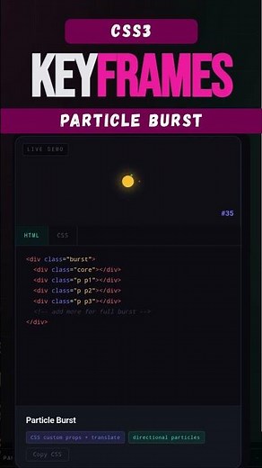 CSS Particle Burst: Custom Properties & Directional Animation