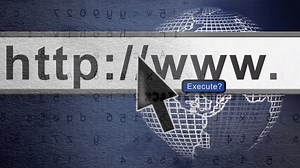 Clicking cursor over http://www text animation with globe and binary code background | Premium Stock Video Footage