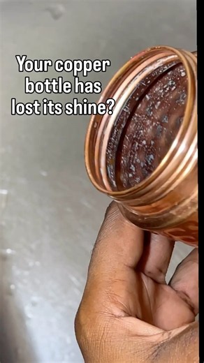 Watch me restore the shine on this copper bottle 🤩 #copper #copperbottleinlagos