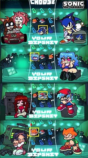 SONIC VS ALL CHARACTERS - Select Character | Sonic New Update 😭 [FNF]