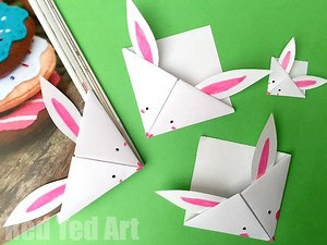 Easy Paper Bunny Bookmark Corner for Easter - Red Ted Art - Easy Crafts