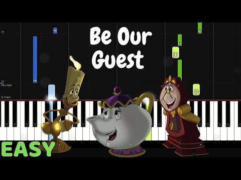 Be Our Guest - EASY Piano Tutorial - Tunes With Tina