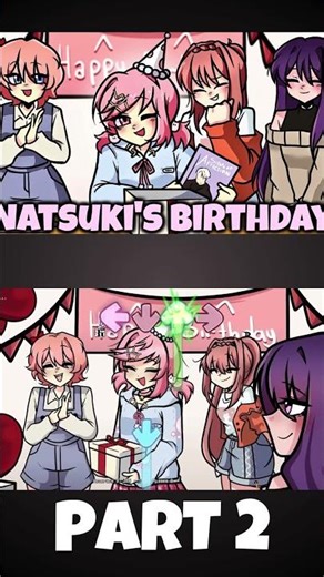 FNF - Natsuki's Birthday Party [PART 2|Natsuki Birthday] (FNF X DDLC) (FNF MOD) #shorts