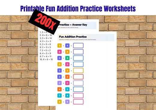 Fun Addition Worksheets: 200 Printable Pages for Kindergarten Math Worksheets | Digital Download - Etsy Canada