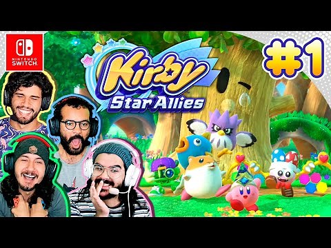 KIRBY STAR ALLIES com 4 JOGADORES! - O Início de Gameplay em Multiplayer Coop [4 Players]