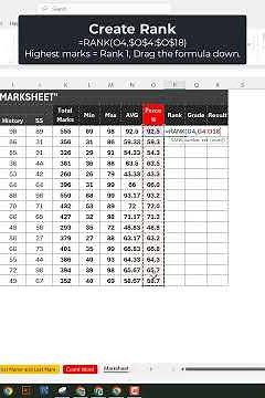 Create a fully automatic School Marksheet in Microsoft Excel step-by-step #shorts #excel #exceltips