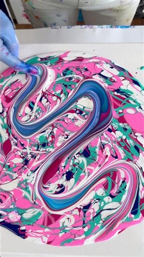 FUN FLUID ART TECHNIQUE🫟Acrylic Pour Painting #shorts #fluidart #abstractart #asmr #acrylicpainting