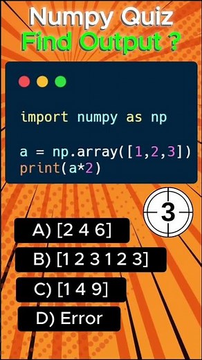 Python NumPy Quiz #1 | What Will Be the Output? #shorts #code