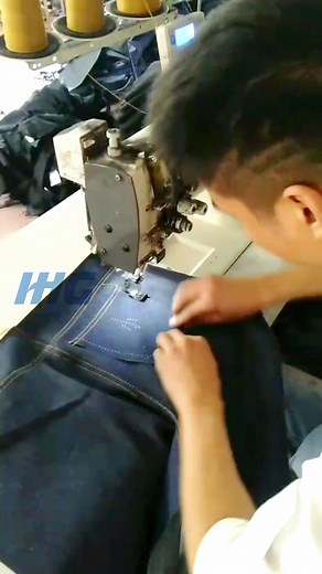 Double Needle Sewing Machine Fixed Needle Bar Back Pocket Attaching in China Market #ihgsewing #sewingmachine #doubleneedle #splitneedlebar #jeans #denim #backpocket | IHG Sewing Machine