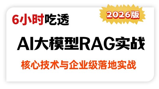 6小时讲透AI大模型核心技术与RAG企业级落地实战！RAG 智能体Agent Fine-tuning微调一套全搞定！