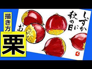 Easy way to draw chestnuts 1🌰│Illustration of autumn vegetables and fruits│Gardening sketch│Begin...