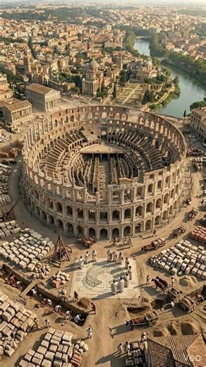 Colosseum's Eternal Growth: Stunning 4K Aerial Over Living Rome