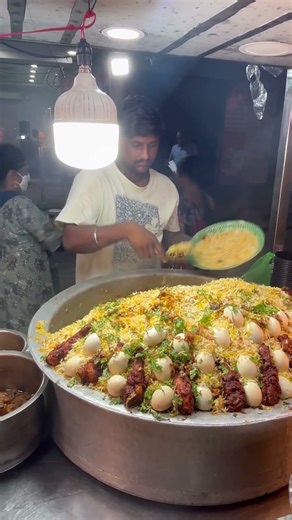 Unlimited 3 items ASMR Fry Biriyani 100rs..😱#telugu #shorts #food