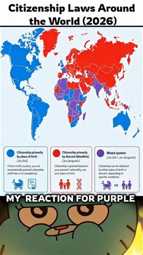 Citizenship Laws Around the World (2026) 🌍🛂 #shorts #geography #worldmap