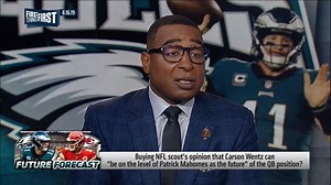 "I don't know many people that are as high on Carson Wentz as I am. I'm about talent at the position and he's the prototype athlete that you'd want. There are not 10 more talented quarterbacks than Wentz." — Cris Carter | First Things First on FS1