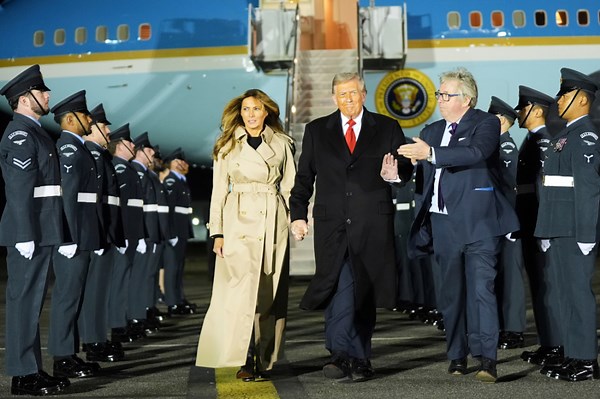Donald and Melania Trump arrive in London for UK state visit