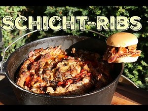 smoky layered ribs from the Dutch oven