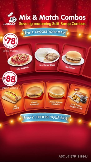 Jollibee Mix and Match is back with 4-pc Chicken Nuggets! Saya ng 7 mains, 6 sides, and 42 possible combinations! Saya ng maraming Sulit-Sarap Combos! ❤️ | Jollibee