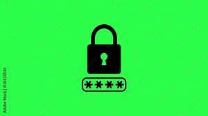 Padlock unlock sign, closed opening animation. Motion graphic design. 4k.