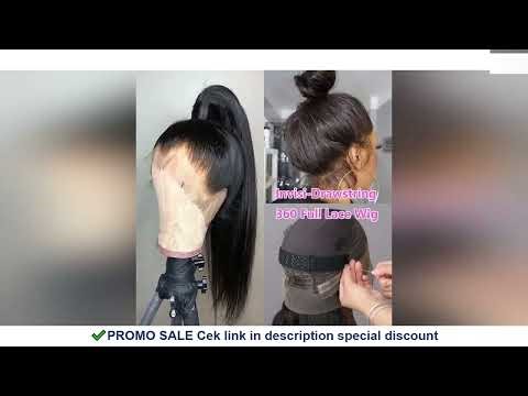 Hidden Strap Straight 360 Lace Front Wigs Human Hair Pre Plucked 12A Glueless Brazilian Virgin Wig W