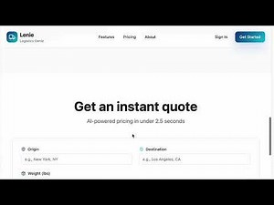 Lenie Demo | One-Click, Door-to-Door Logistics Automation