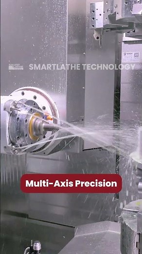 Smartlathe 5 axis Vertical mill turn machining center equip with 8 station servo turret and tilting.