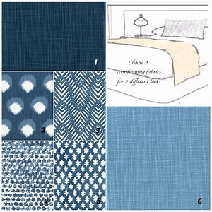 Reversible Blue Bed Runner: Cotton Hotel Bedding Scarf - Etsy