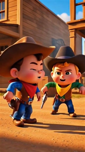 "Tiny Cowboys Quickdraw Duel 🤠 | Pixar-Style 3D Wild West Animation (8K)"