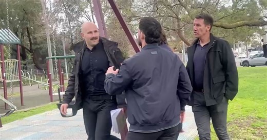 Neo-Nazi gatecrashes Victorian Premier's media call