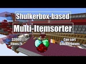 Minecraft Shulkerbox-based Multi Item sorting system
