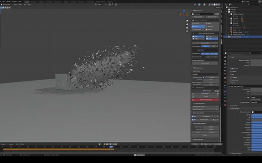 Blender破碎插件Rbdlab 建筑破坏教程
