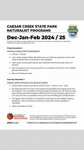 Winter Programs. Free & Open to the Public @ Caesar Creek State Park. | Caesar Creek State Park