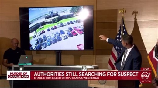 As of 8:00 pm MST, investigators are still searching for the person who shot and killed @charliekirk1776 Here is the latest video officials are releasing of the person of interest jumping off of the roof following the shooting #ksltv #ksl #utnews #utah #charliekirk | Ashley Moser