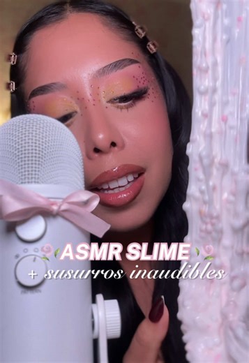 ASMR en Español- Slime con susurros inaudibles y mouth sounds 🍓 #asmrenespañol #spanishasmr #asmrslime #asmrinaudible #asmrmouthsounds @cornwithslime