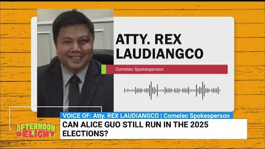 3.1K views · 22 reactions | Alice Guo can still file her COC – Comelec #AfternoonDelight | Comelec spokesperson Rex Laudiangco explained that despite her dismissal, Alice Guo can still file her certificate of candidacy, and the poll body must accept it pending a final decision on any disqualification case against her. | ONE News | Facebook
