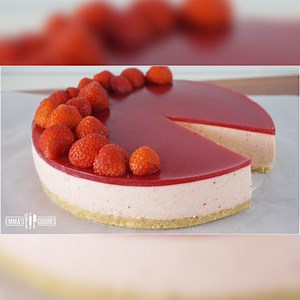 12K views · 840 reactions | Fresh Strawberry Mousse Cake Recipe ( Strawberry Jello Cake ) | Emma's Goodies | Facebook