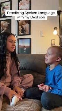 Practicing spoken language with my Deaf son #signlanguage #parenting #deaf #cochlearimplant #speech