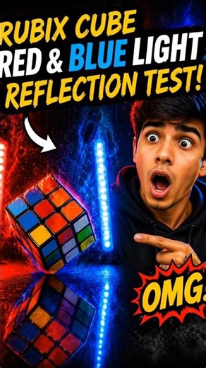 Rubik’s Cube 🔴🔵 Red vs Blue Light Reflection Test | Shocking Results! 😱