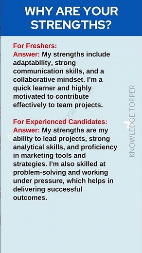 What are your Strengths | Common Job Interview Questions and Answers