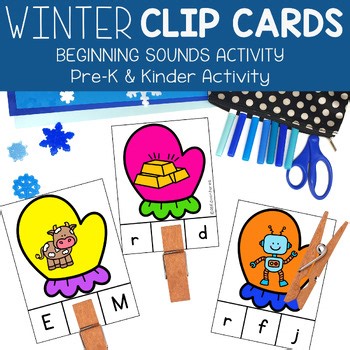 Winter Beginning Sounds Clip Cards Preschool Activities Kindergarten Centers