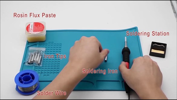 Soldering Mat Anti Static Heat Insulation Silicone Welding Repair Mat, Soldering Stations Repair Pad with Anti-Static Wrist, for Soldering Iron, Phone and Computer Repair, 13.8 x 9.8 inch
