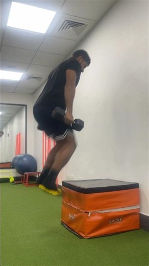 Loaded box jumps - Focus fast takeoff each rep (jump fast and land like a ninja)