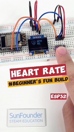 Heart Rate Monitor prototype with ESP32 & MAX30102 #arduino #electronics #engineering #arduinoproject #electricalengineer #arduinobeginner