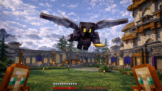 Flying mace attack techniques in Minecraft