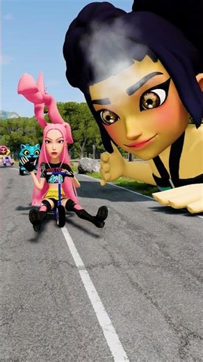 Weird Crazy Italian Brainrot Cars vs Zoey Demon Hunters in BeamNG.drive